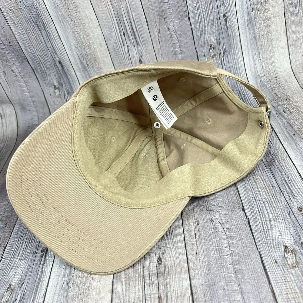 Lululemon Classic Unisex Ball Cap Size L/XL Tan Training Hat Wordmark Adjustable